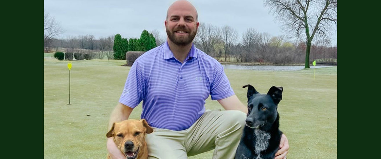Andrew and 2 dogs